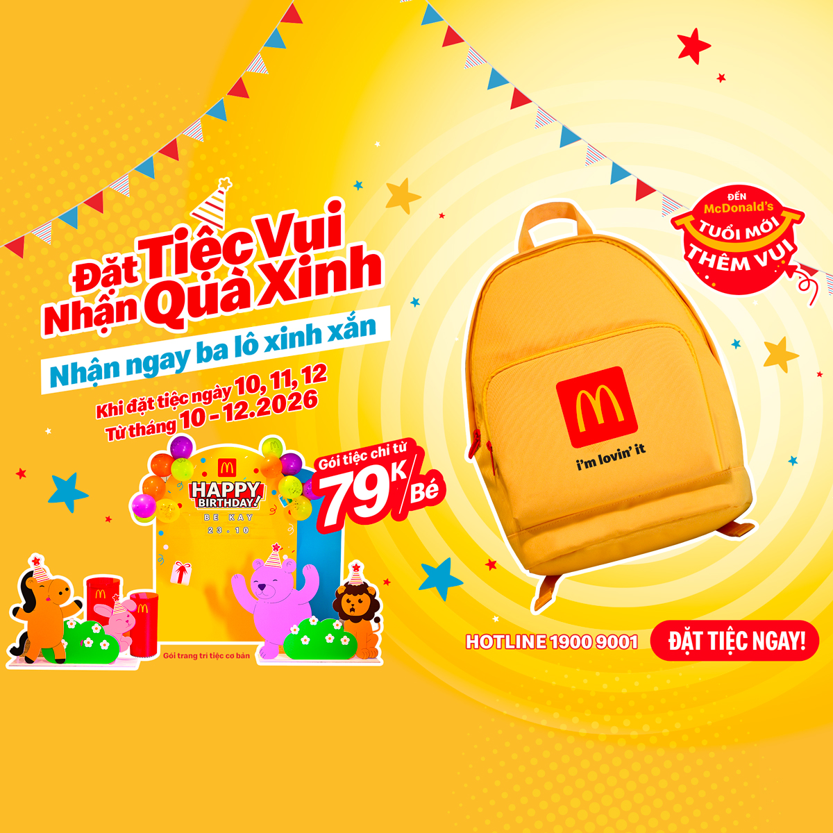 ĐẶT TIỆC SINH NHẬT THẬT VUI TẠI McDonald’s