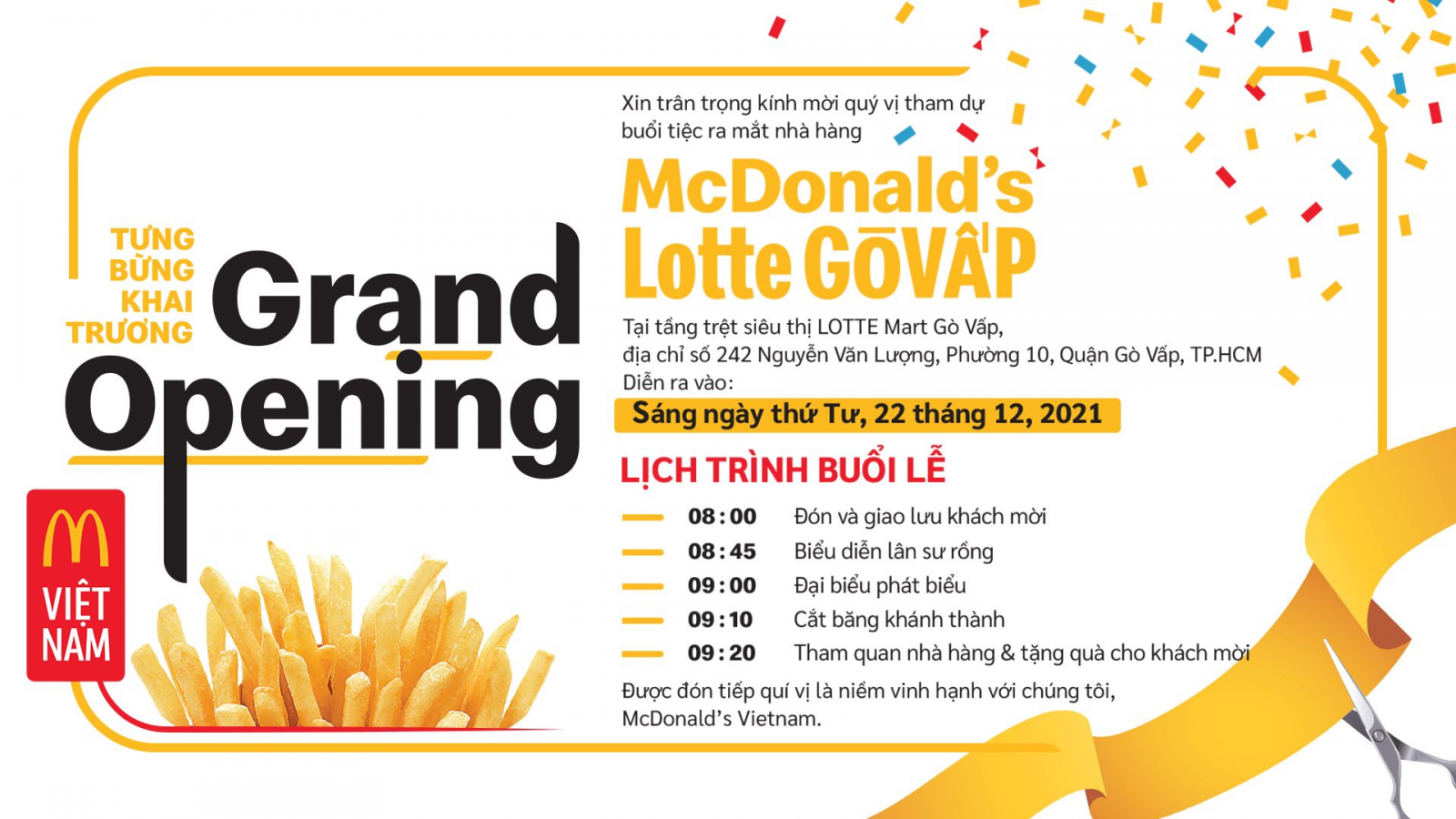 McDonald's chào đón cửa hàng mới tại Lotte Mart Gò Vấp
