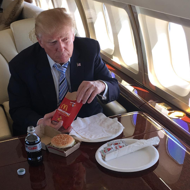 Tổng thống Donald Trump cũng là fan ruột của McDonald’s